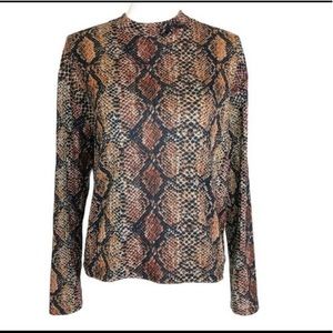 Zara Snakeskin Mockneck Top